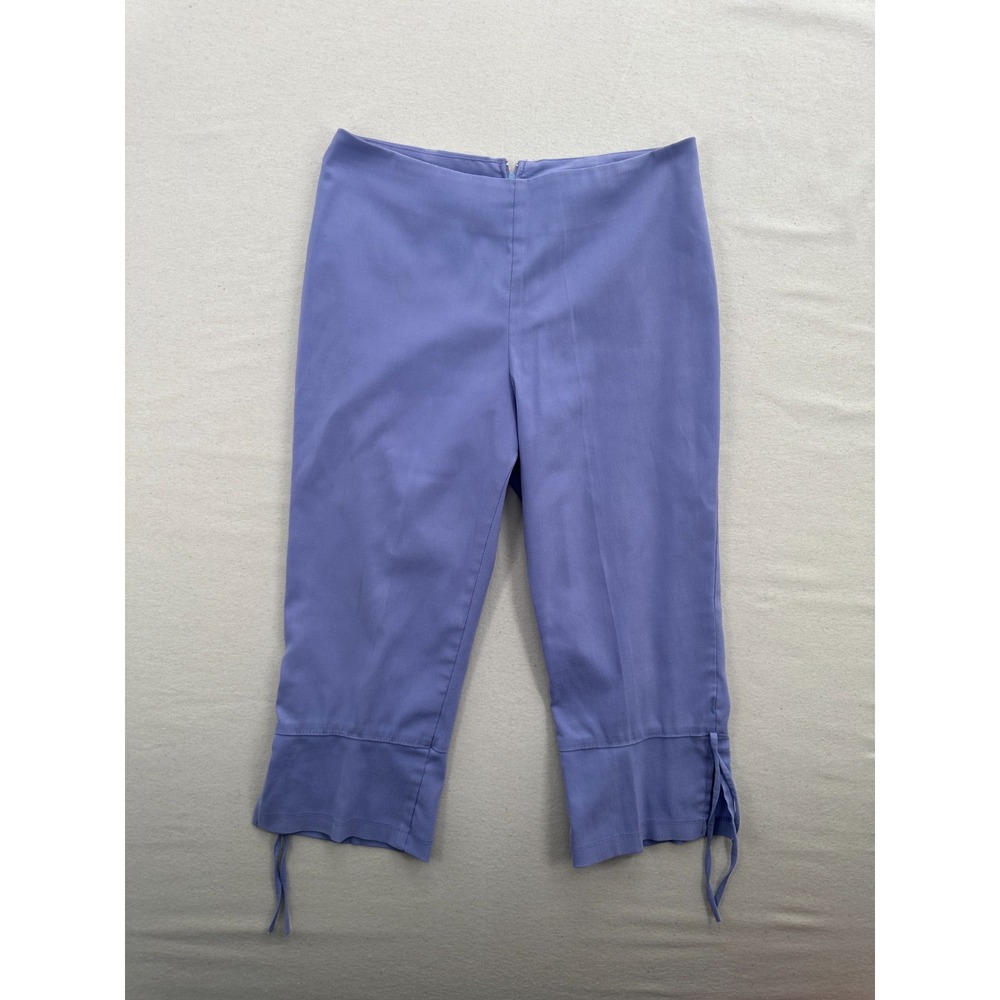 Tie Bottom Womens Size 8 Capri Pants Retro 70s Preppy Coastal Academia